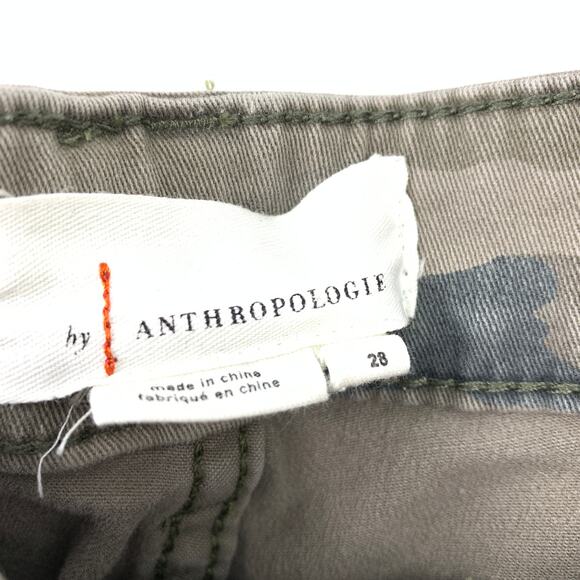 Anthropologie Women's Sz 28 Utility Pants Camouflage Slim Straight Leg - Picture 7 of 8